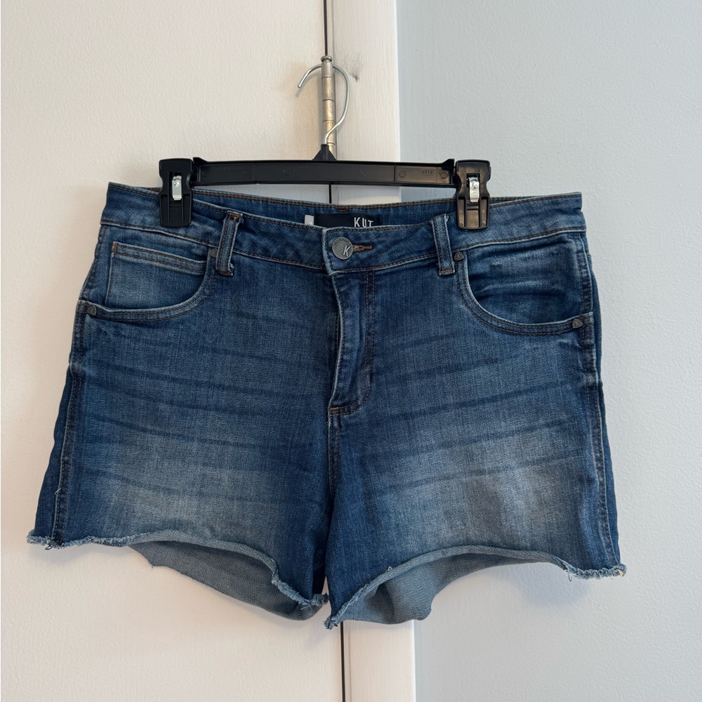 Kut from the Kloth Blue Jean Shorts with Raw Hem